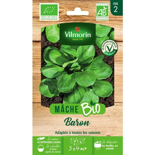 Graines de mâche baron bio Vilmorin - graines à semer
