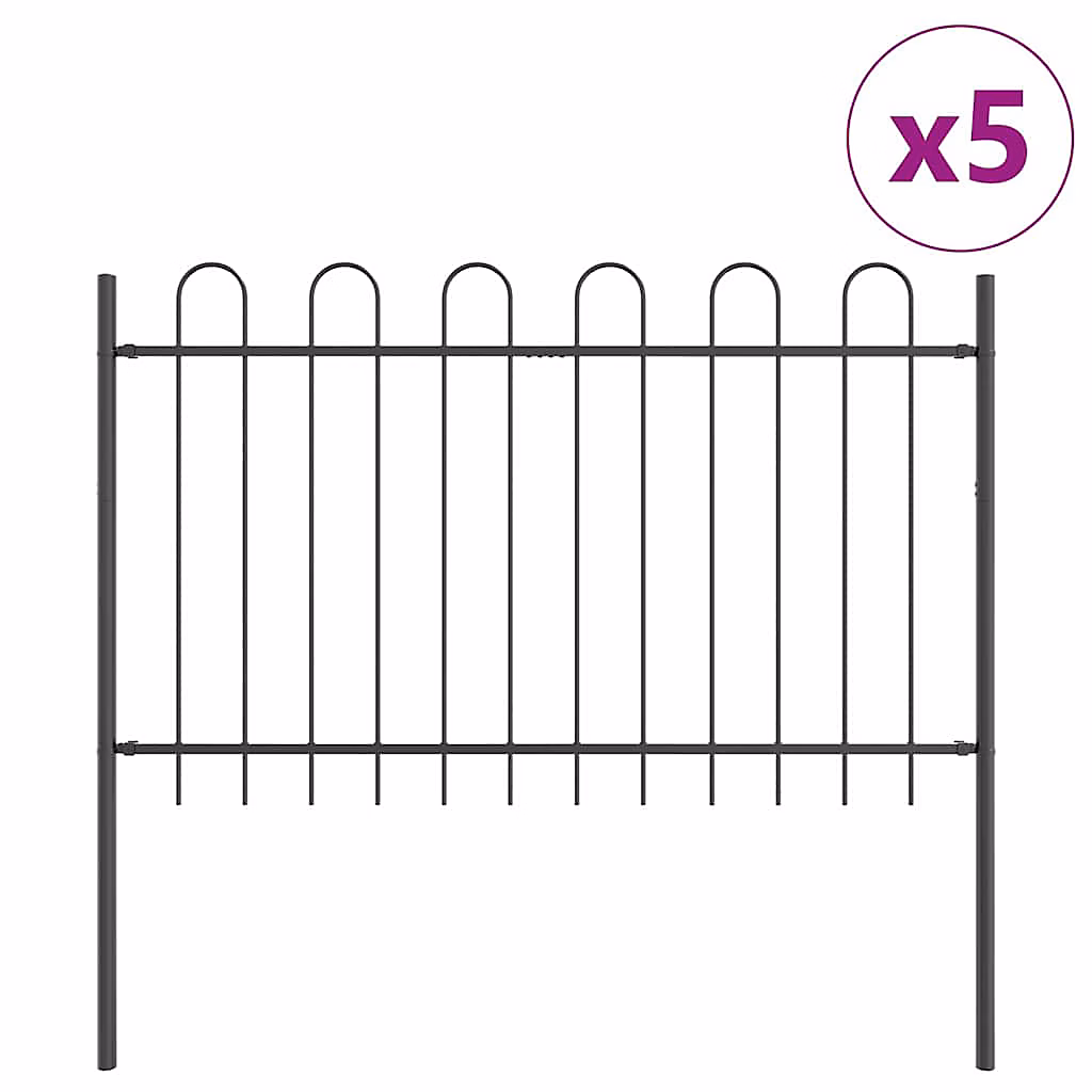 Clôture de jardin BOXTEL 5 pc 8 – 5 x 0, 8 m Gris vidaXL