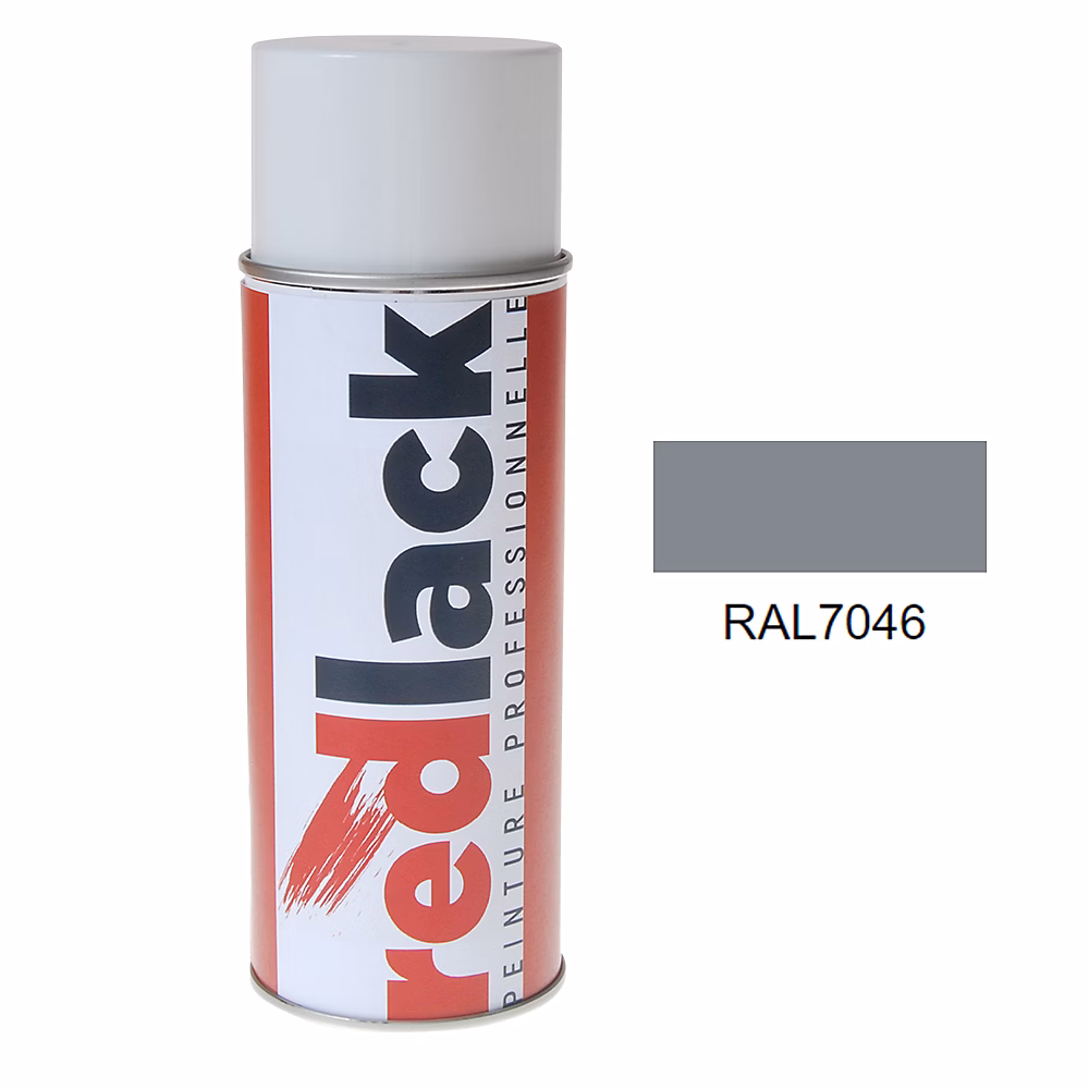 Bombe de peinture Aérosol – spray | 400ml | RAL 7046 Telegris 2 | Satiné | multisupport | Redlack | RAL7046