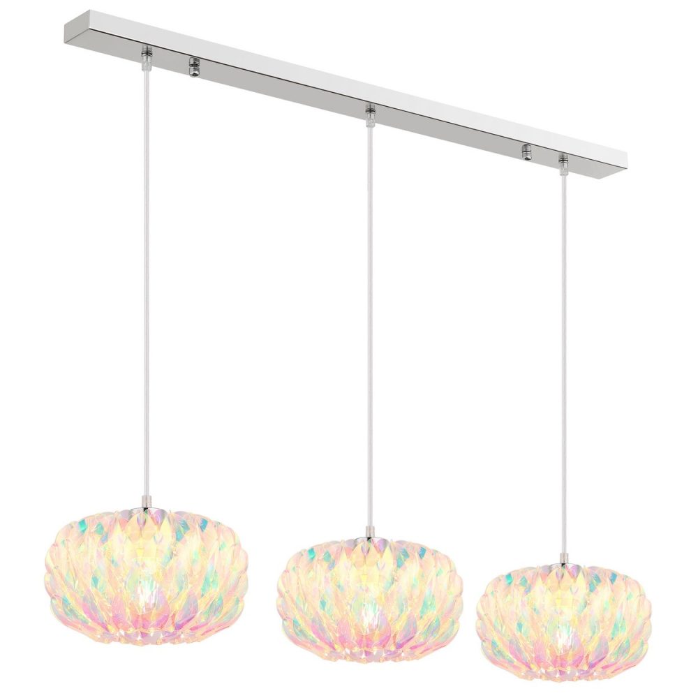 Globo Juana Suspension de bar chromée 3x E27 – Ambiance extérieure