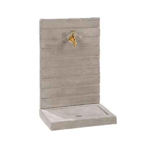 Fontaine murale contemporaine en béton ciré gris zinc Hairie Grandon grand modèle - 74 cm
