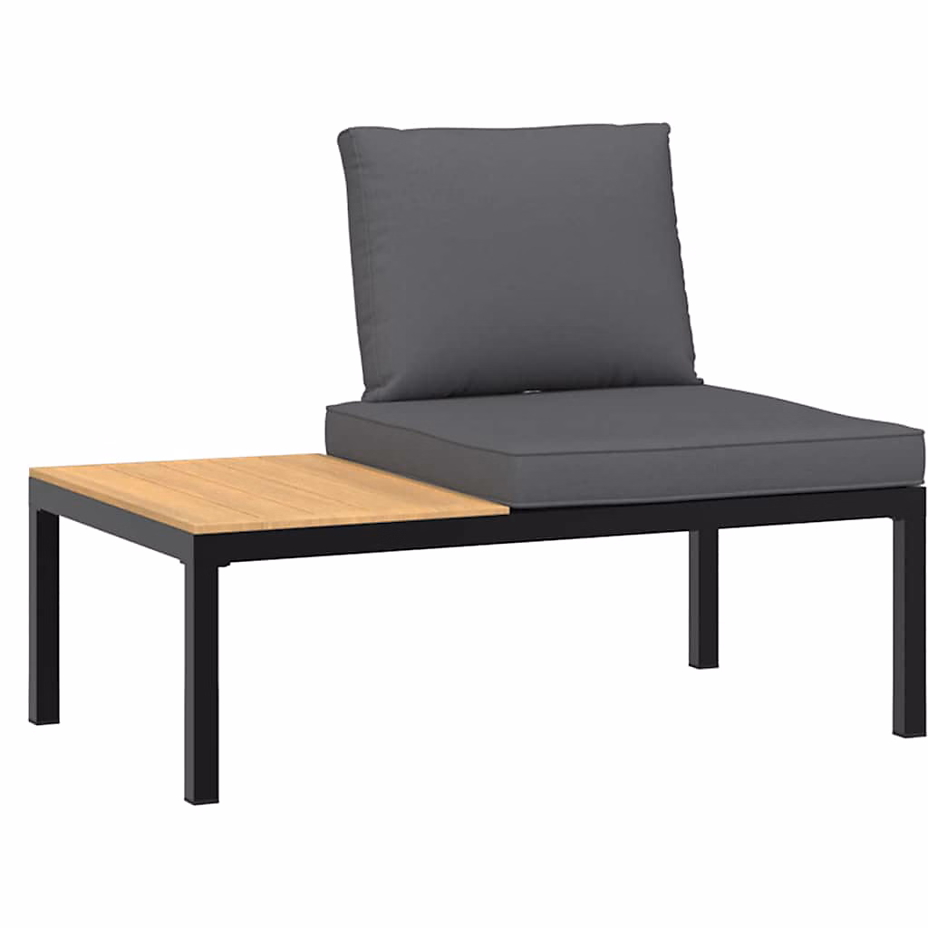 Banc de jardin avec coussins noir aluminium vidaXL – Réf. AVOMYUBTN1230626734