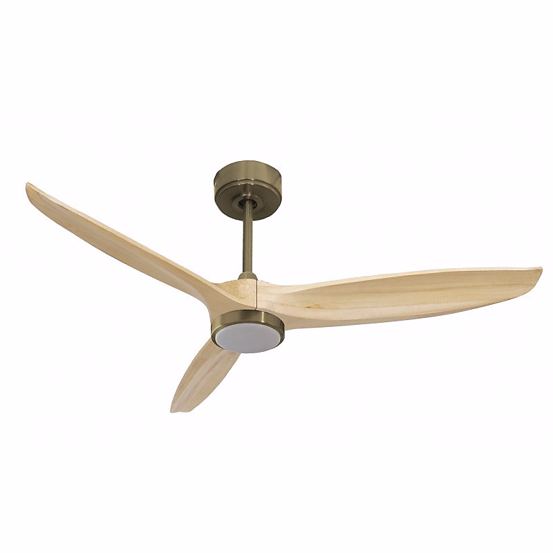 Bolt – Ventilateur déstratificateur d'air, pales bois clair 132Cm, moteur laiton, 100 % efficace hiver/été avec lampe.