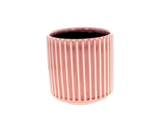 Cache-pot coloris rose en céramique Orchidée - Ø 13,5 x 14 cm