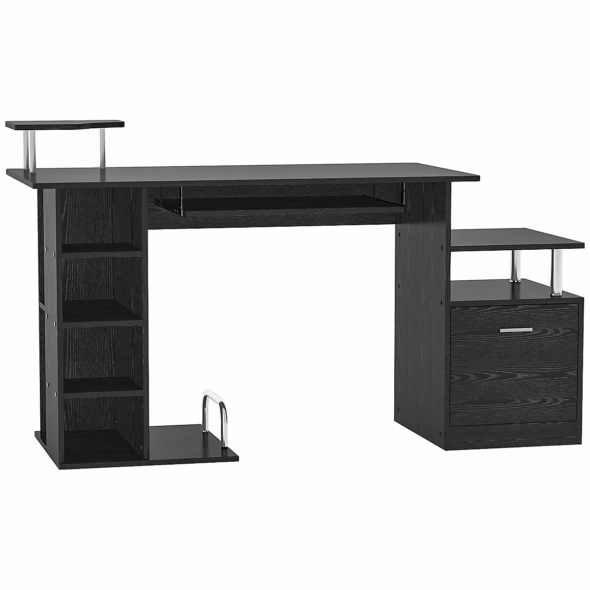 Aménagement bureau – Bureau pour ordinateur table meuble pc informatique en MDF noir