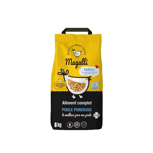 Aliment complet pour poule pondeuse en sac jaune de 8 kg