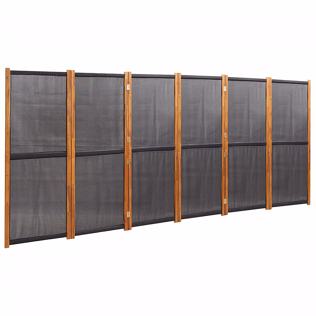 Cloison de séparation 6 panneaux Noir 420 × 180 cm vidaXL