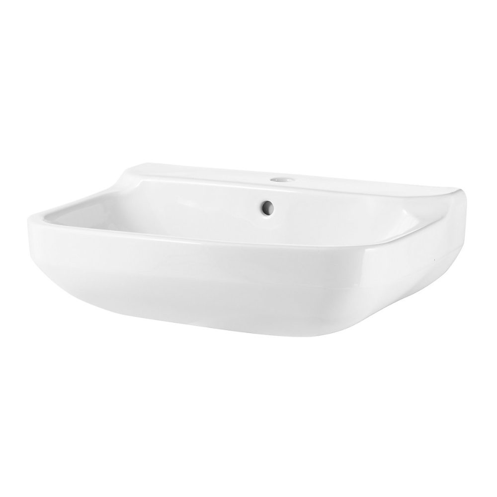 Lavabo en céramique blanc – l.55 x H.20 x P.40 cm, GoodHome Teesta