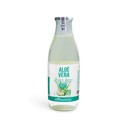 Jus d'Aloé vera au citron vert bio à boire Aromandise - 1 L