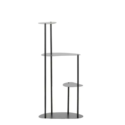 Étagère porte-plantes 3 niveaux en métal noir Fonda - 47,5 x 27 x 100 cm