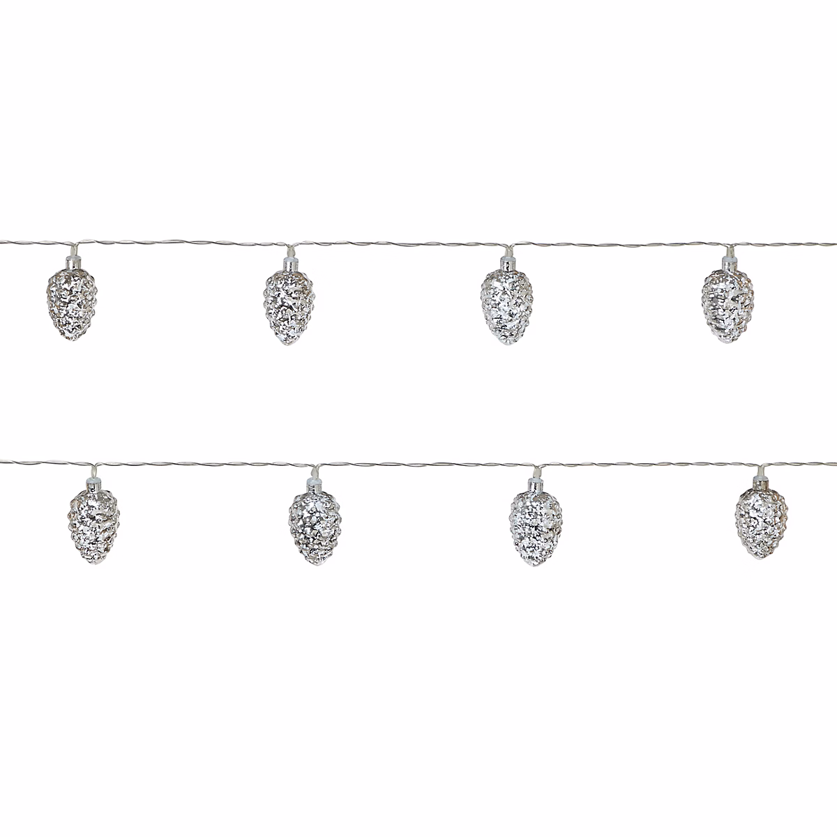 Guirlande lumineuse LED intérieure blanc froid câble transparent 2 – 55 m décor pomme de pin