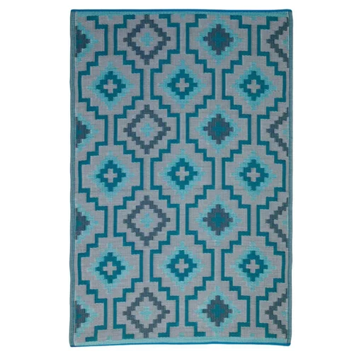 Tapis Lhasa Teal en polypropylène recyclé Fab Hab