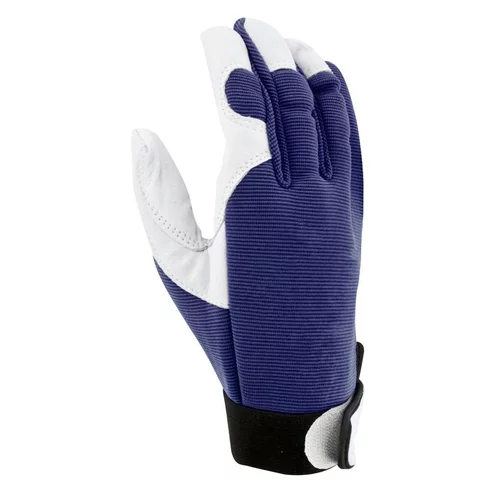 Gants Jardy cuir et élasthanne coloris bleu marine Taille 10
