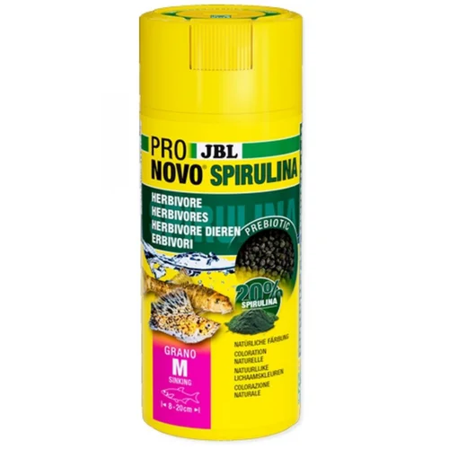 Nourriture poisson granulés JBL ProNovo Spirulina Grano M- 250ml/125g