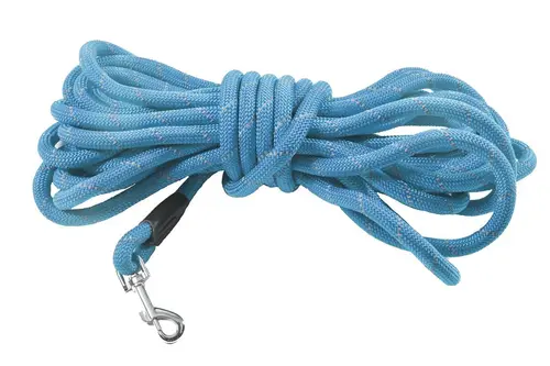 Laisse pour chien en nylon rond coloris bleu Bobby Walk - 5 m