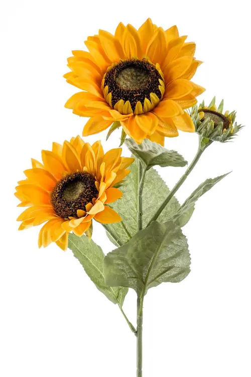 Tournesol artificiel jaune sur tige x3 - 25 x 15 x 90 cm