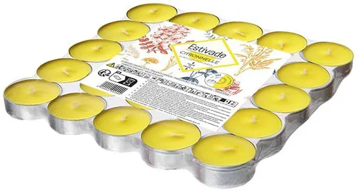 Lot de 25 chauffe-plats citronnelle coloris jaune en cire Estivade