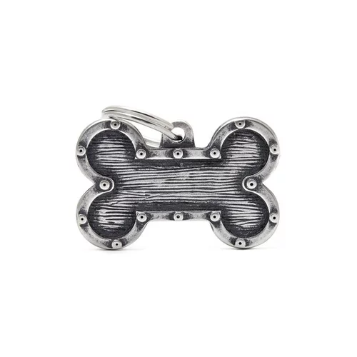 Médaille bronx grand os pour chien décoration rivets en métal