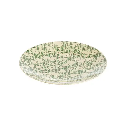 Assiette plate en grès vert Léa - Ø 27 cm