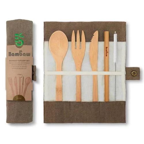 Set de couverts coloris bois en Bambou Bambaw