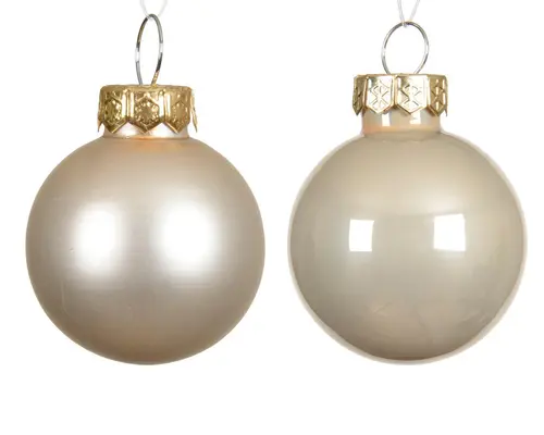 Ensemble de 16 boules en verre émaillé et mat perle - Ø 3,5 cm