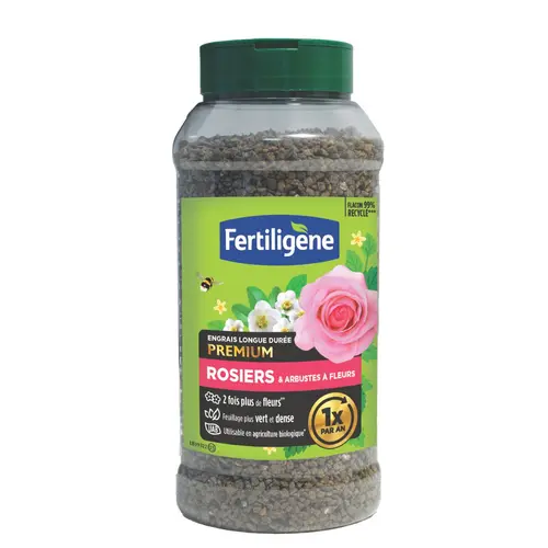 Engrais longue durée pour rosiers et arbustes à fleurs Fertiligène - 600 g