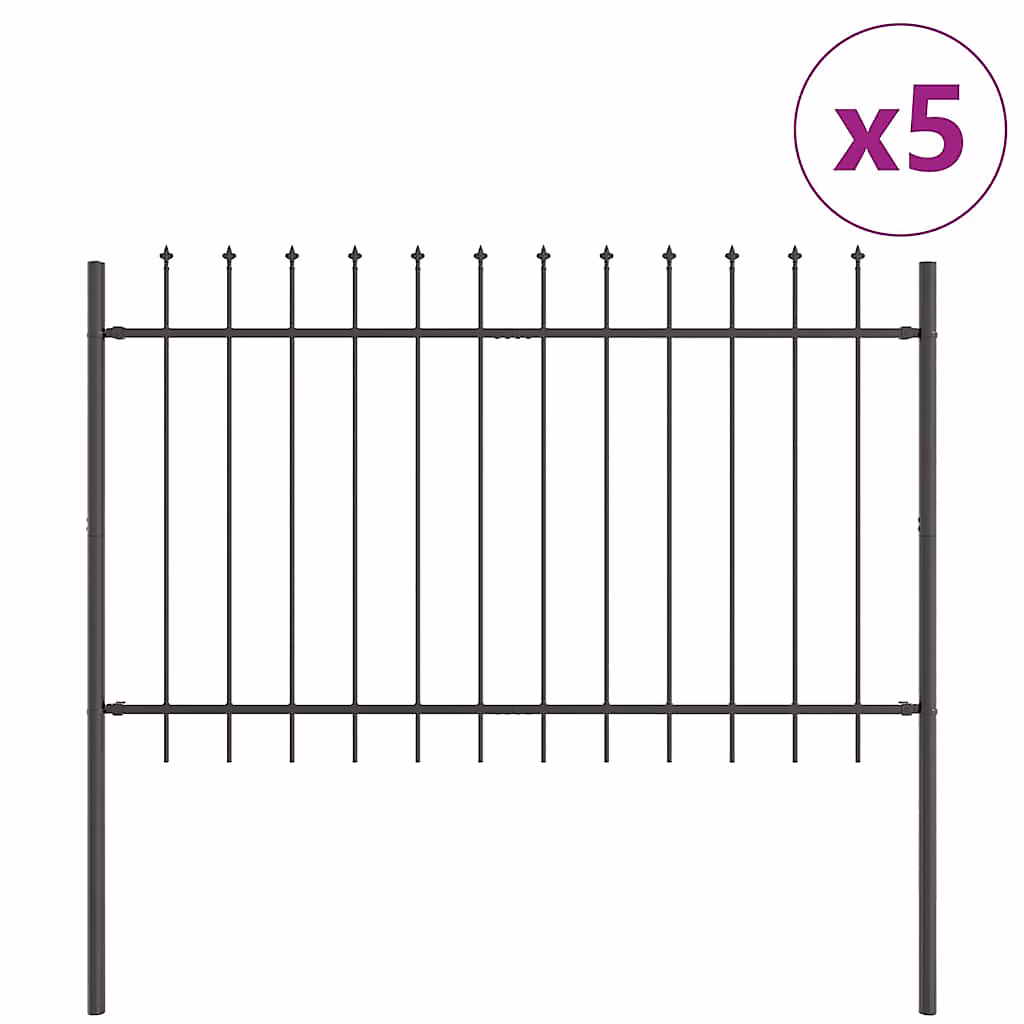 Clôture de jardin WOERDEN 5 pc 8 – 5 x 0, 8 m Gris vidaXL