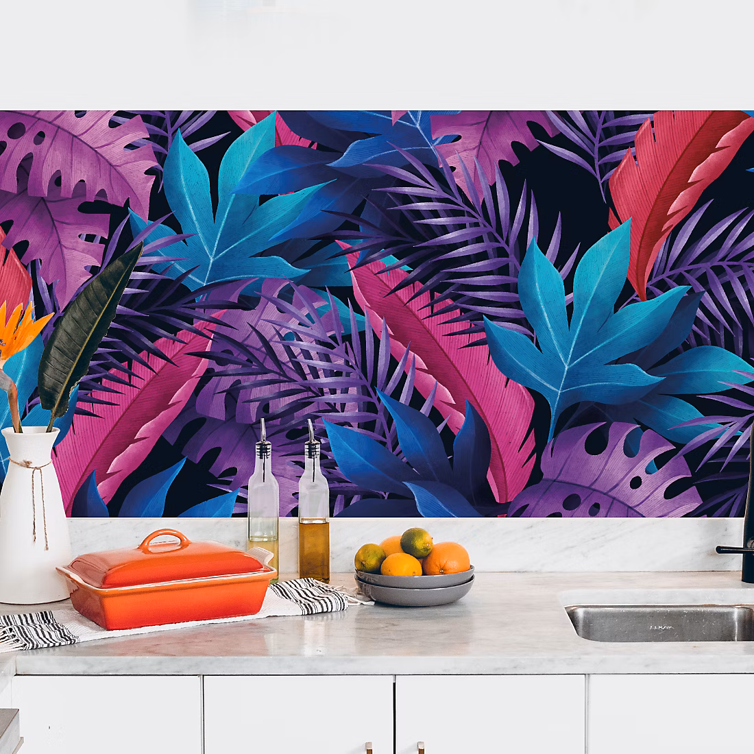 Crédence adhésive décoration jungle 60 × 400 cm