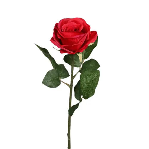 Rose artificielle rouge - 48 cm