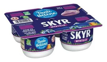 Lot de 4 yaourts Skyr myrtilles Tante Hélène - 4 x 100 g