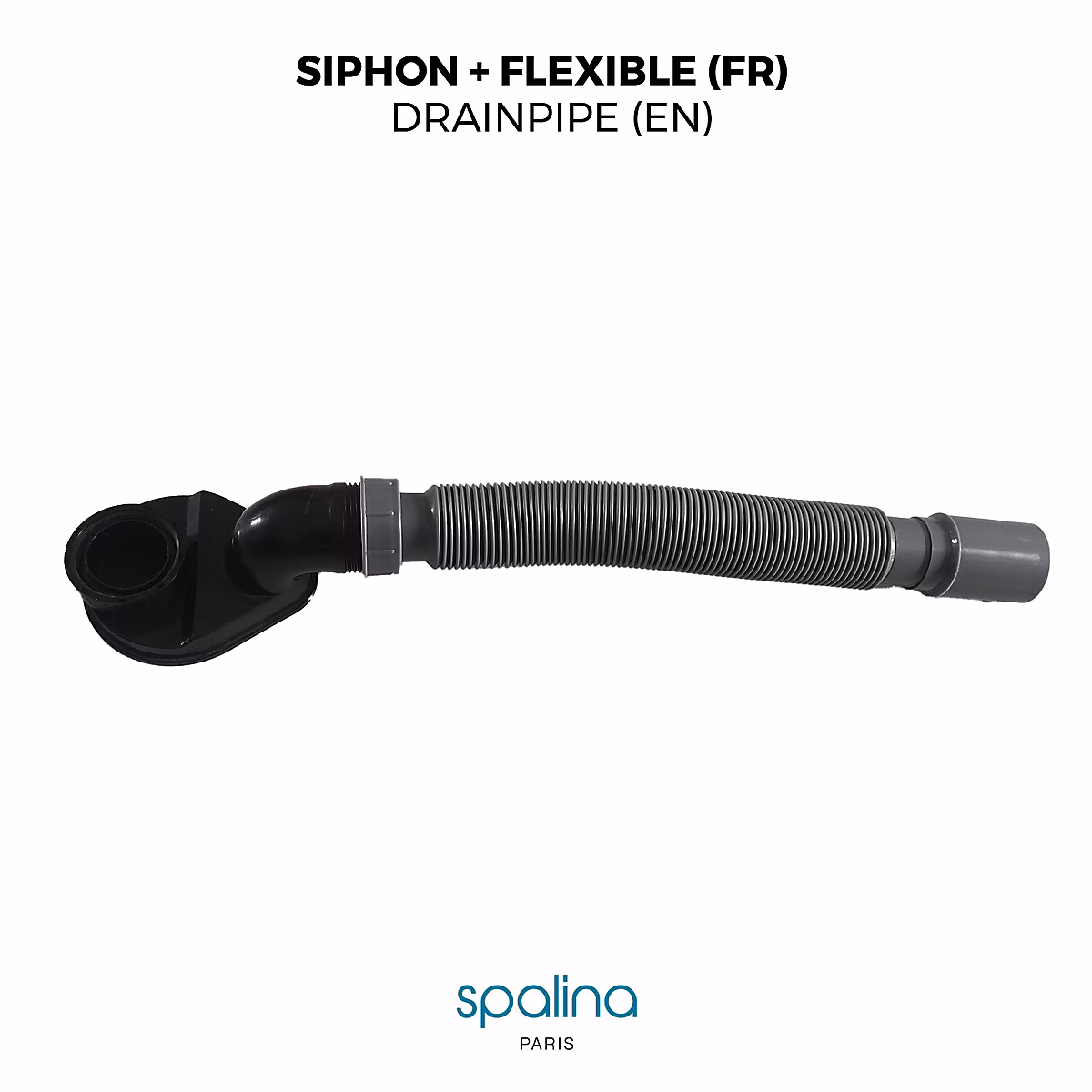 Siphon Extra Plat + Flexible 80 × 8 – 94 × 6,53 Cm, By Spalina