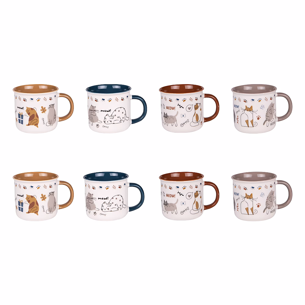 Vaisselle – Coffret de 8 tasses Chat 11 cl
