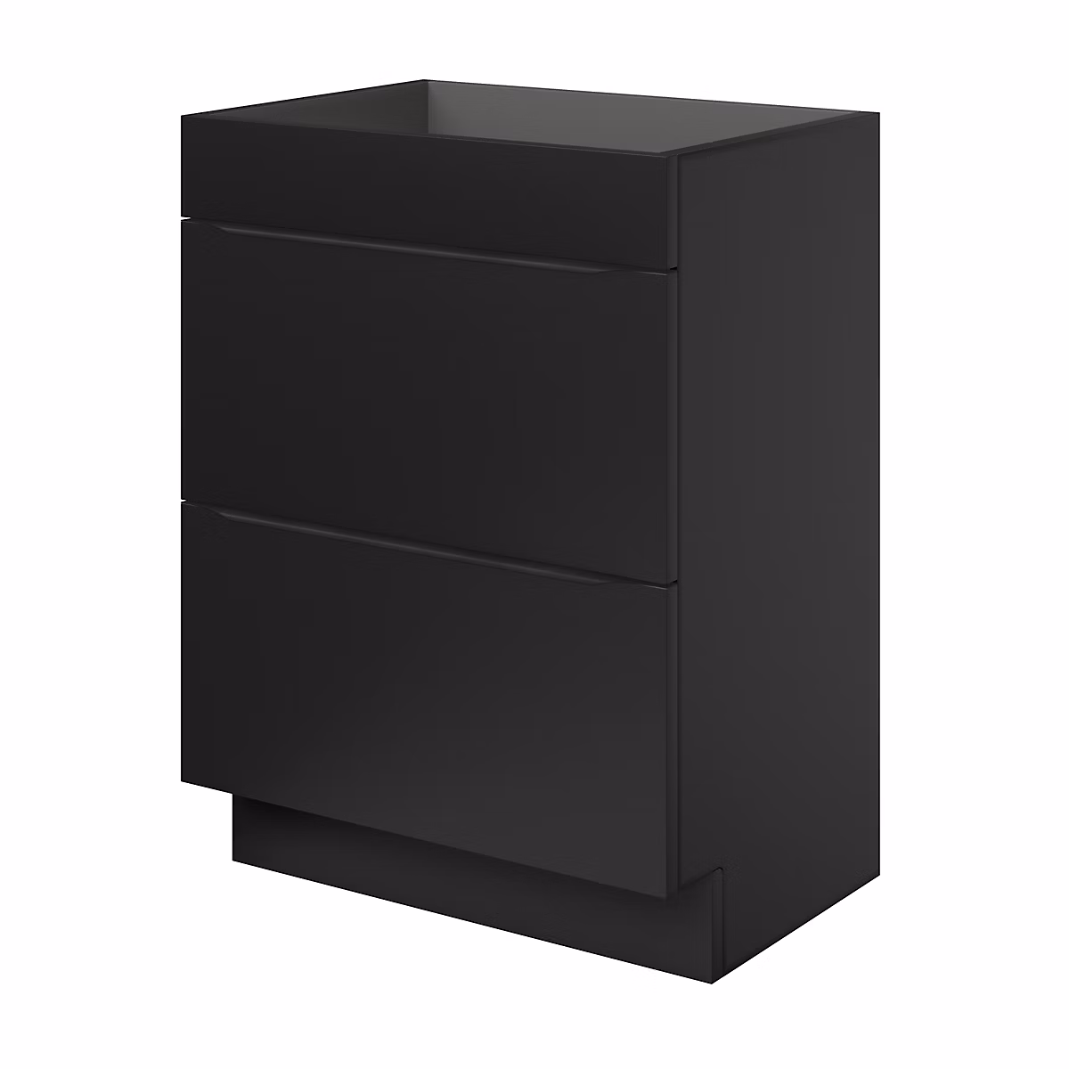 Meuble sous vasque à poser l.60 x H.82 x P.45 cm | noir mat – GoodHome Imandra