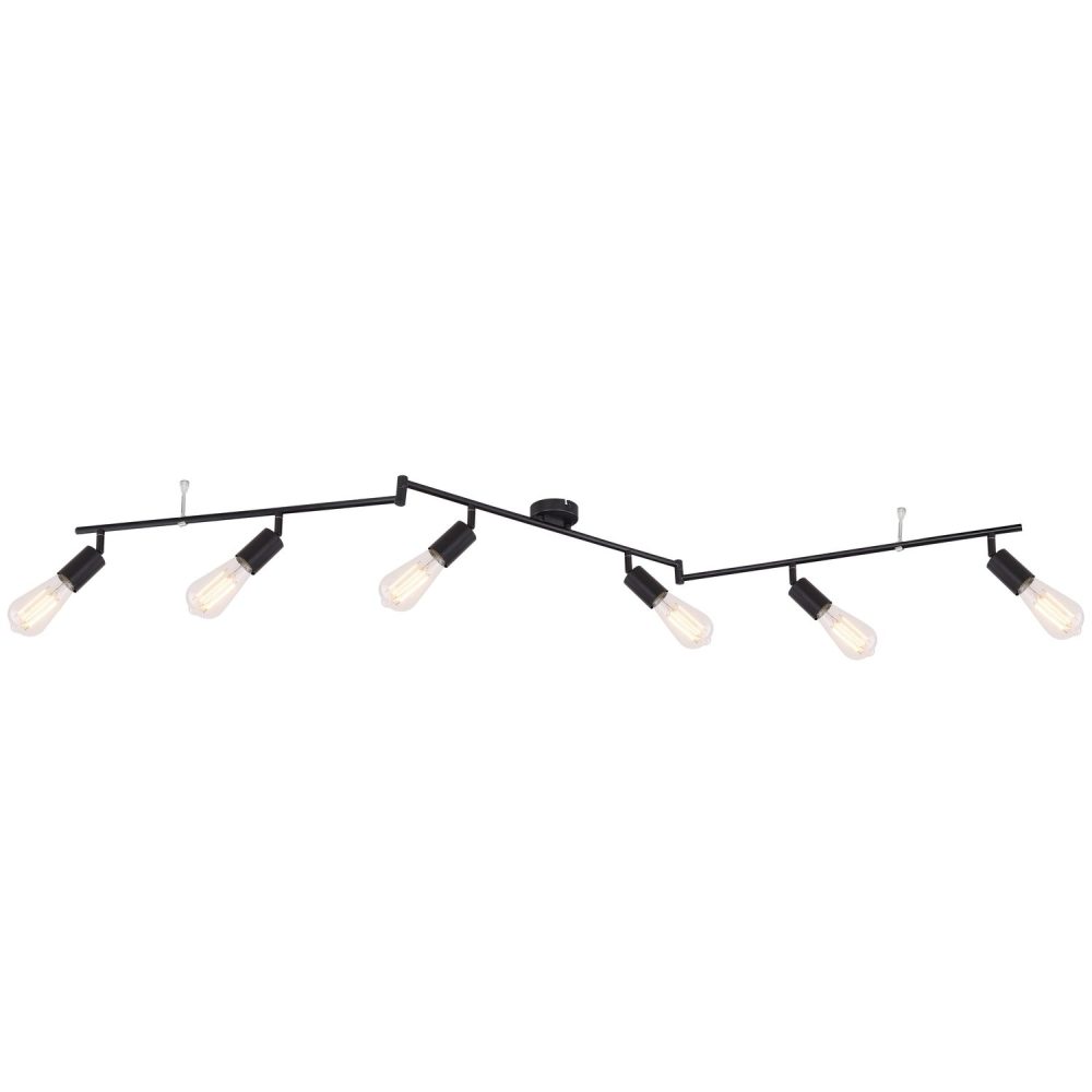 Plafonnier rampe 6 ampoules en métal design industriel MARTHA – Ambiance extérieure