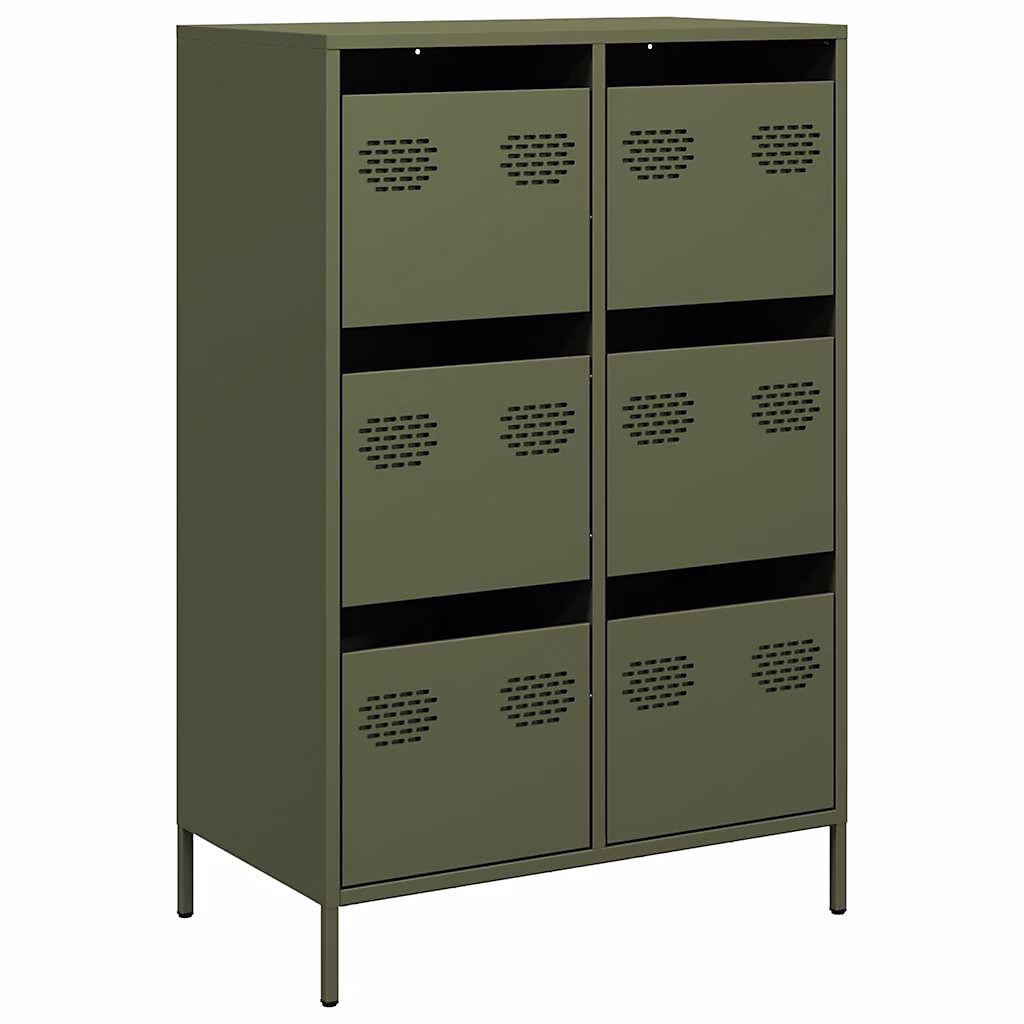 Buffet haut vert olive 68 × 39 × 101 – 5 cm acier vidaXL