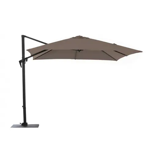 Parasol carré déporté en aluminium coloris gris - 300 x 300 cm