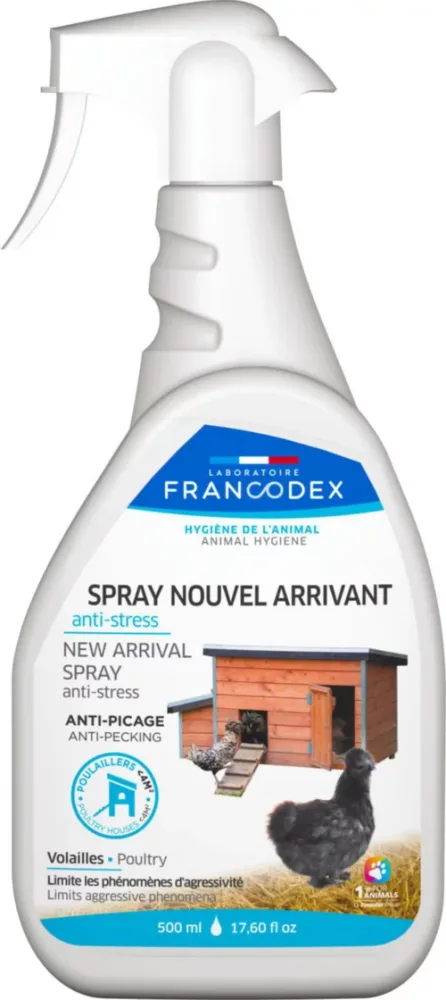 Spray nouvel arrivant anti-stress dans la basse cour Francodex - 500 ml