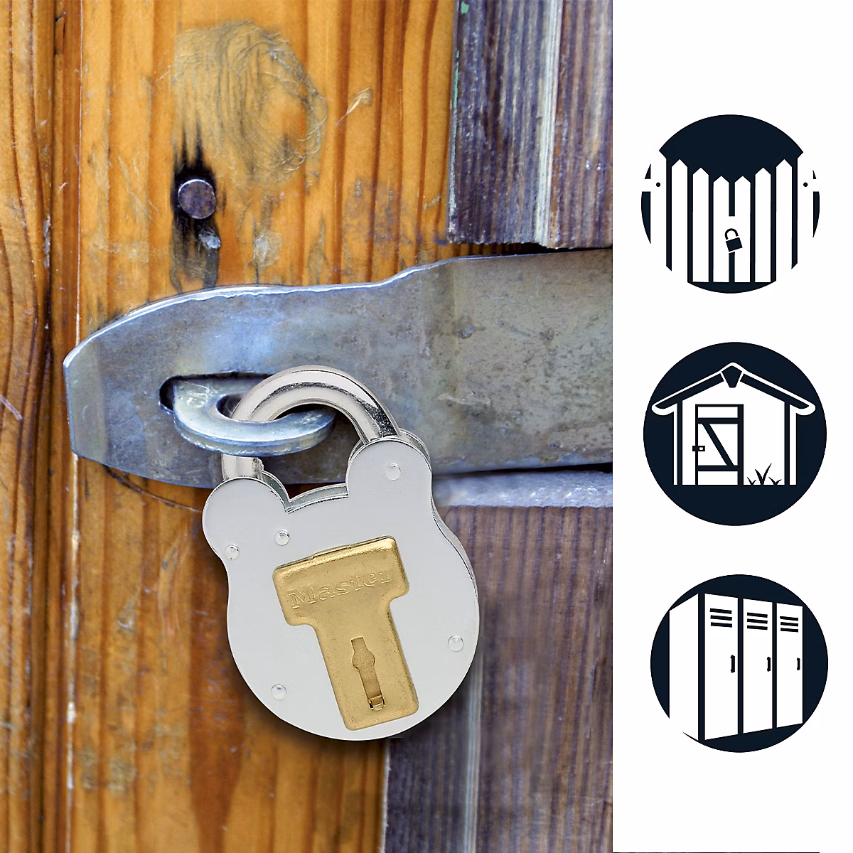 2750EURD Cadenas au Design Vintage – Gris, 8,7 × 5 × 1,3 cm