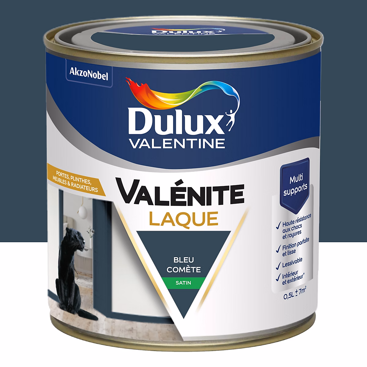 Peinture intérieure – Laque Valénite Dulux Valentine Acrylique satin bleu comète 500ml