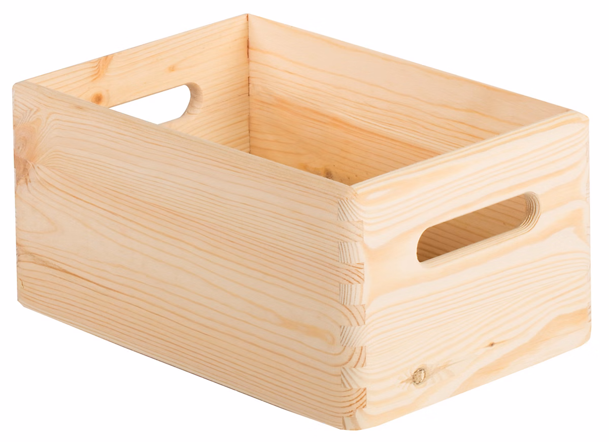 Boîte de rangement en pin massif sans couvercle 14 × 30 × 20cm