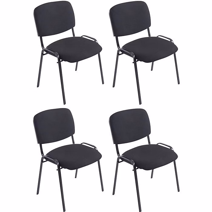 CLP-Lot de 4 Chaises empilables XL Ken en Tissu avec Pieds en métal-Array