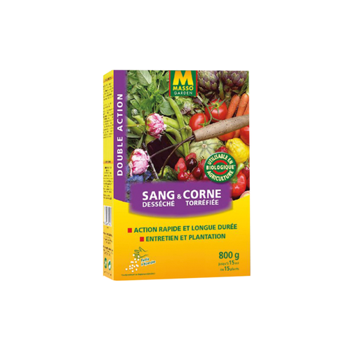ENGRAIS SANG DESSÉCHÉ ET CORNE TORRÉFIÉE MÉLANGÉS MASSO® - 800G