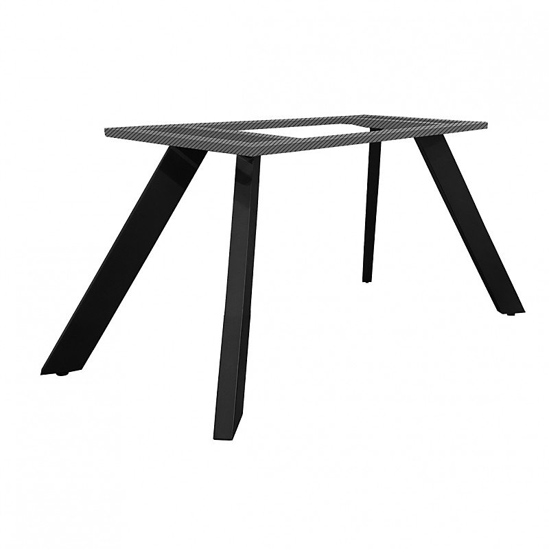4 pieds de table de repas inclinés en métal noir H.65 cm – 08