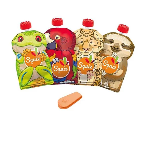 Lot de 4 gourdes réutilisables Amazonie + squiz'zip Squiz - 130 ml