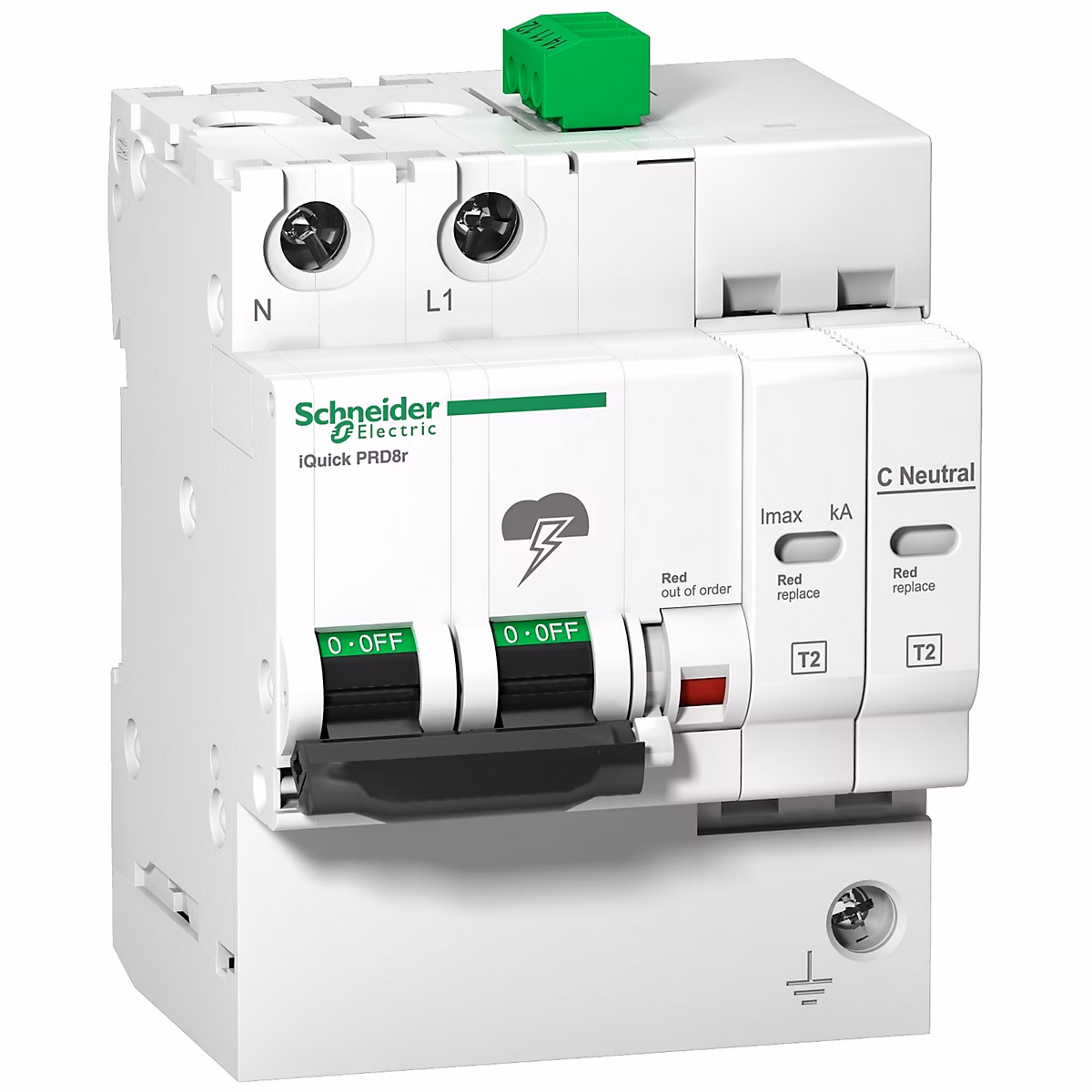 A9l16292 Schneider – Parafoudre Phase Neutre De Type 2 Autoprotégé, 40ka, Report De Signalisation