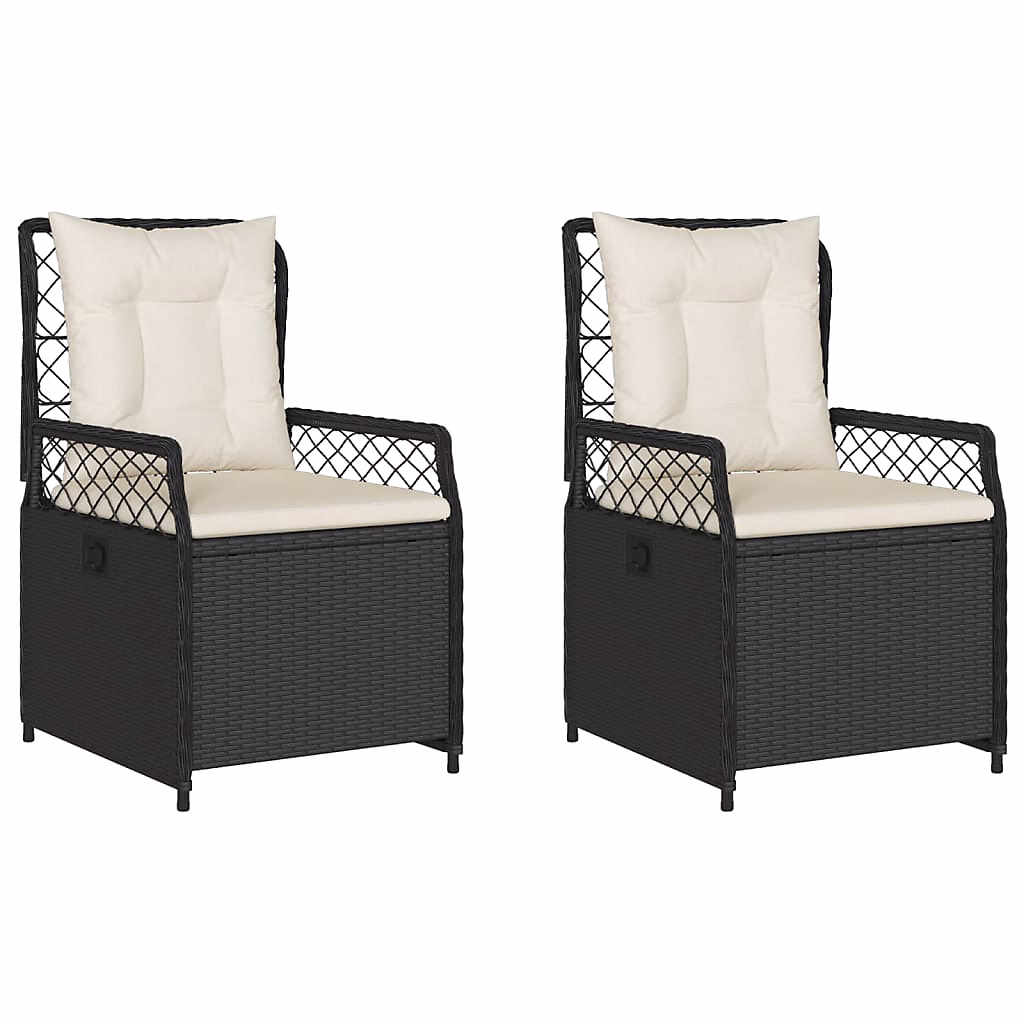 Chaises inclinables de jardin lot de 2 noir résine tressée vidaXL – Réf. UFWXSGYBI6374490393