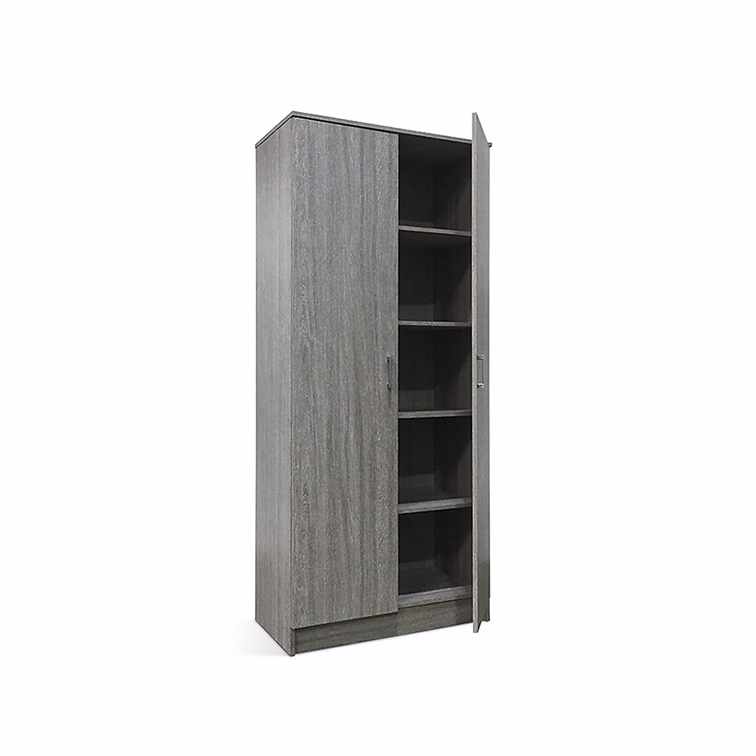 Armoire REY 2 portes 80 × 180 cm Chene gris Style scandinave