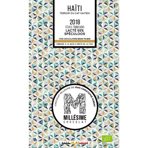 Tablette de chocolat d’Haïti au lait et spéculos 75 g