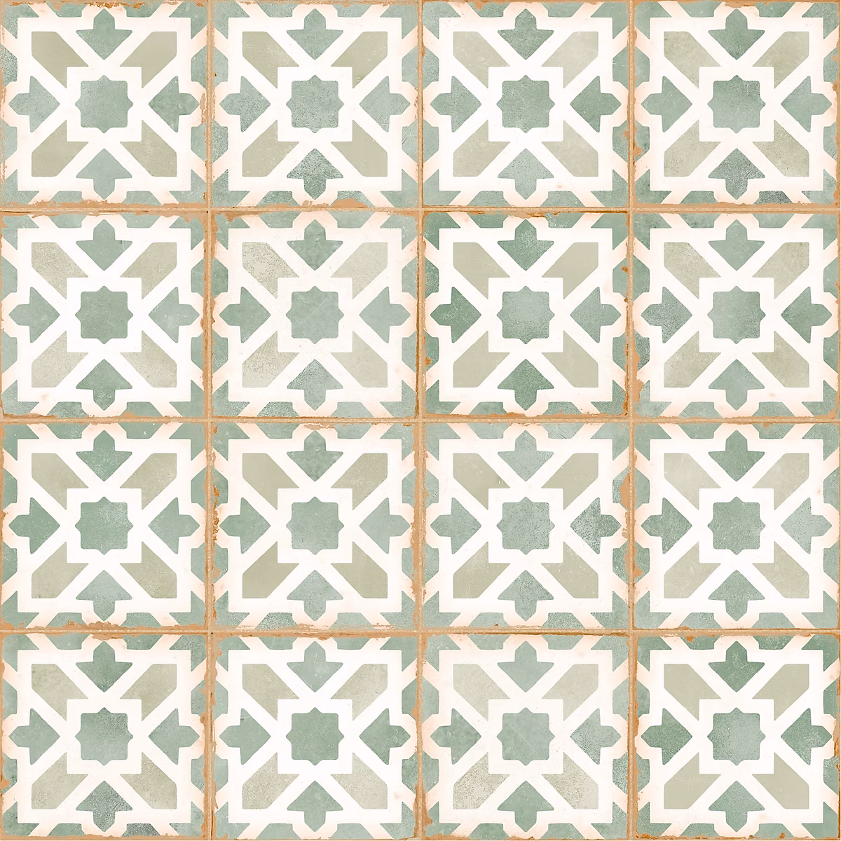 Carrelage effet Carreau ciment Alzari Vert 12 – 4 × 12,4 × 0,8 cm Serano, Sol et mur intérieur (vendu par carton de 0,49 m²), RO'MA CA