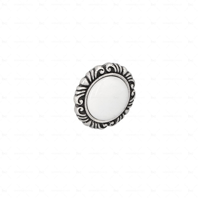 Boutons pour meubles en zamac et Porcelaine Diamètre 41 Vieil argent brillant – Réf. ECUJQOCQC4723360161